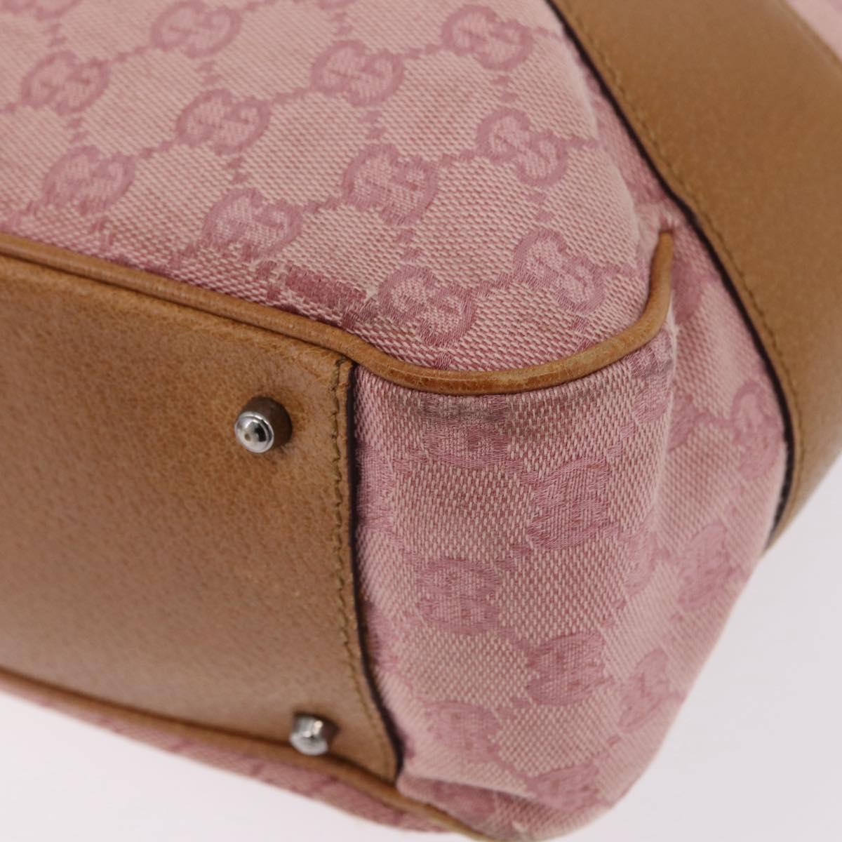 GUCCI GG Canvas Hand Bag Pink Silver 113011 Auth 209260