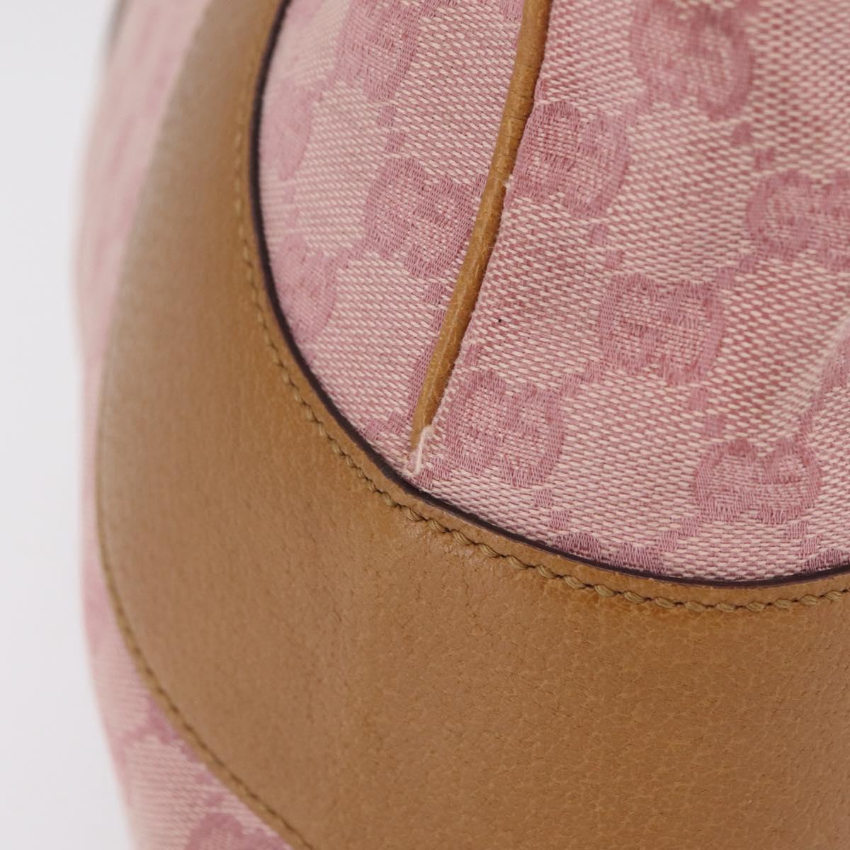 GUCCI GG Canvas Hand Bag Pink Silver 113011 Auth 209260