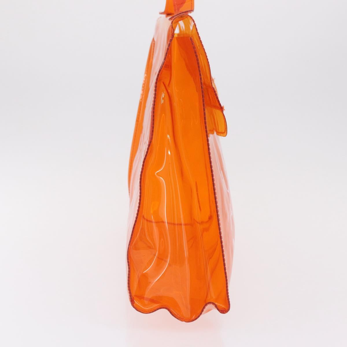 HERMES Vinyl Kelly Hand Bag Vinyl Orange Auth 209264