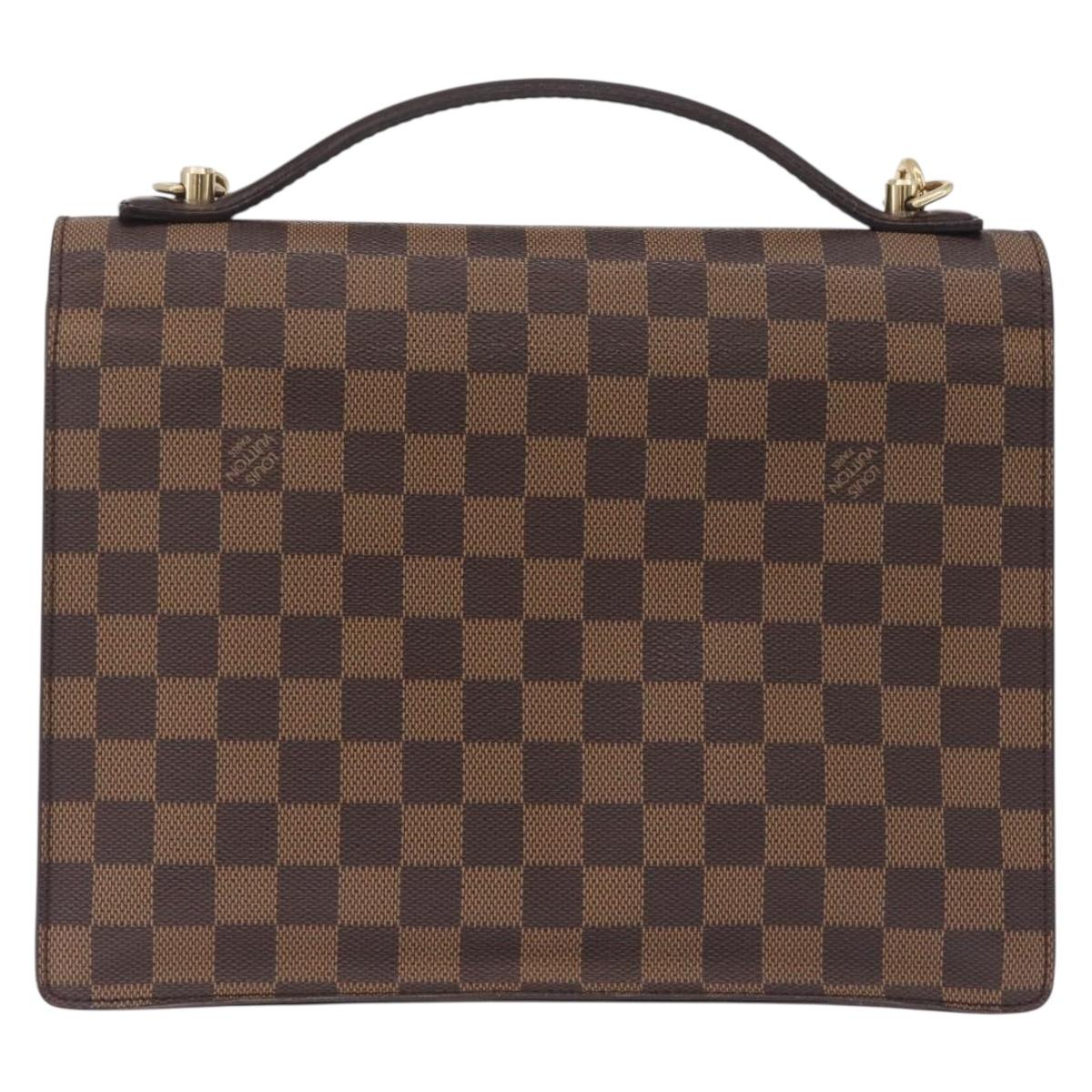 LOUIS VUITTON Damier Ebene Monceau 28 Hand Bag SPO 2way N48088 LV Auth 209267A