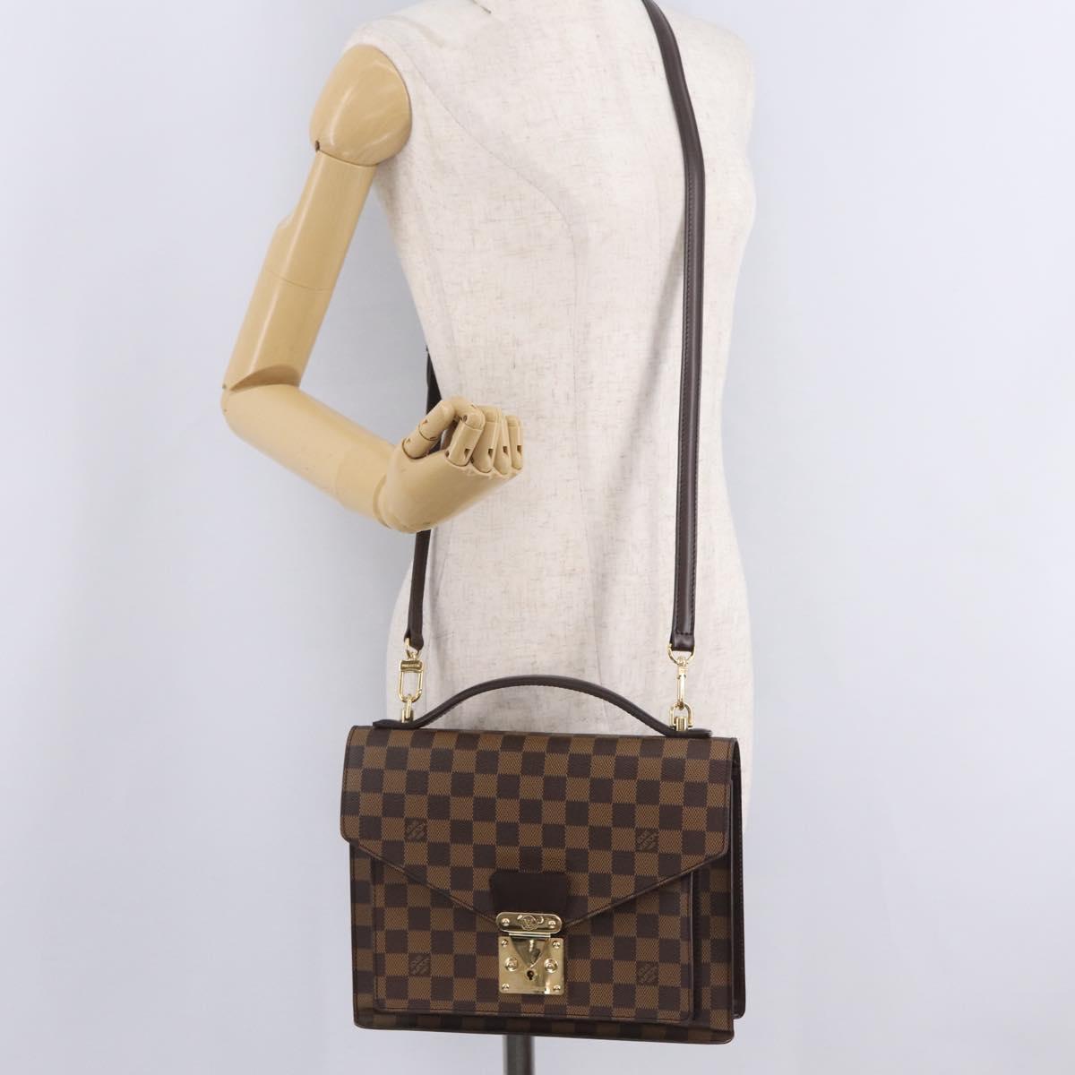 LOUIS VUITTON Damier Ebene Monceau 28 Hand Bag SPO 2way N48088 LV Auth 209267A