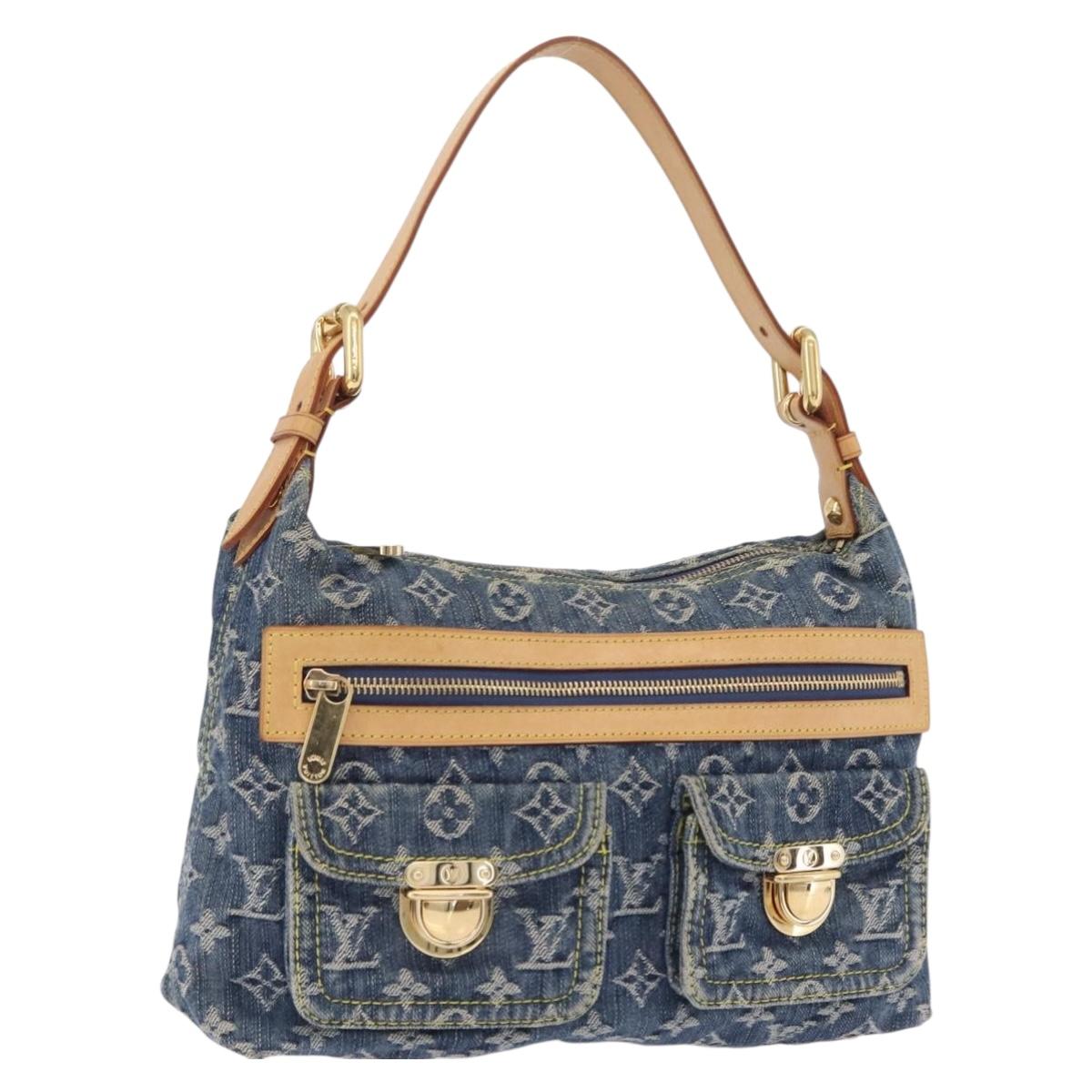 LOUIS VUITTON Monogram Denim Buggy PM Shoulder Bag Blue M95049 LV Auth 209281V