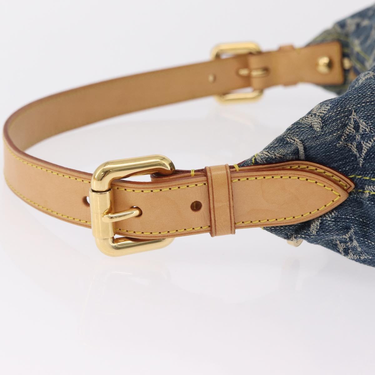 LOUIS VUITTON Monogram Denim Buggy PM Shoulder Bag Blue M95049 LV Auth 209281V
