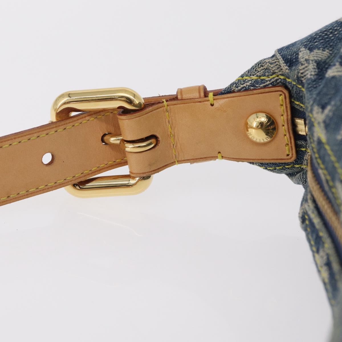 LOUIS VUITTON Monogram Denim Buggy PM Shoulder Bag Blue M95049 LV Auth 209281V
