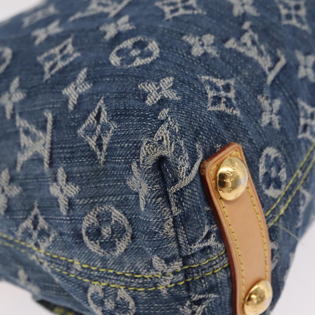 LOUIS VUITTON Monogram Denim Buggy PM Shoulder Bag Blue M95049 LV Auth 209281V