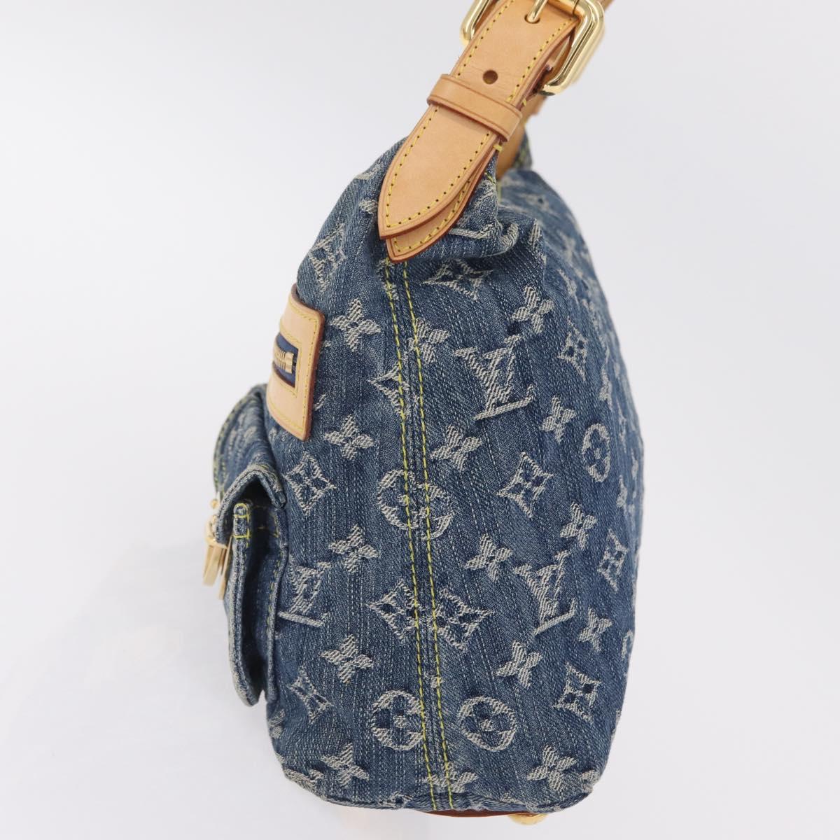 LOUIS VUITTON Monogram Denim Buggy PM Shoulder Bag Blue M95049 LV Auth 209281V