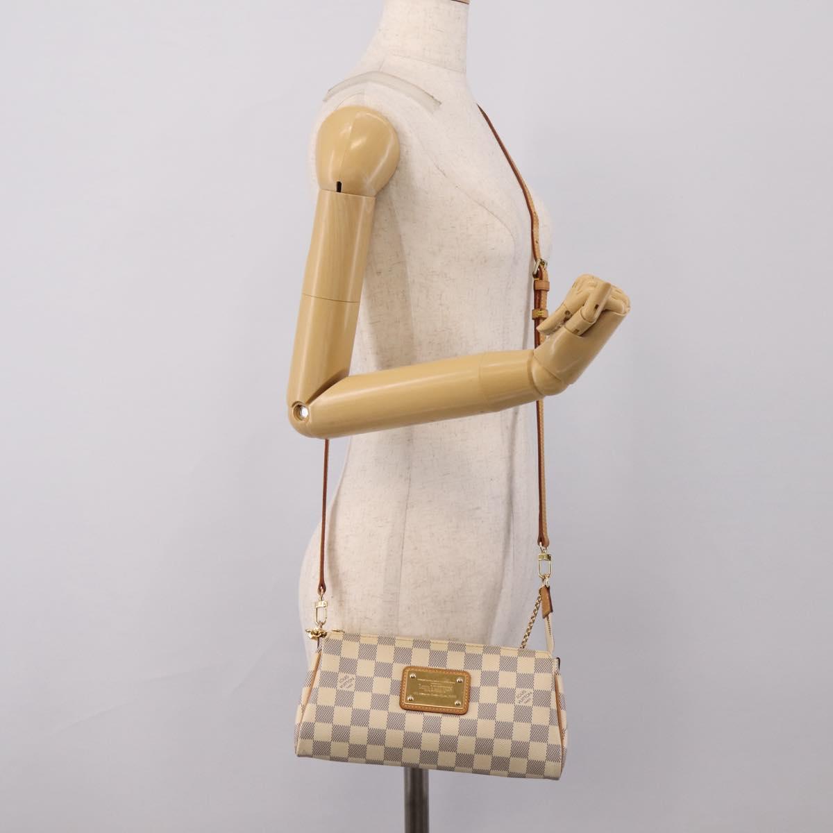 LOUIS VUITTON Damier Azur Eva Shoulder Bag 2way N55214 LV Auth 209283V