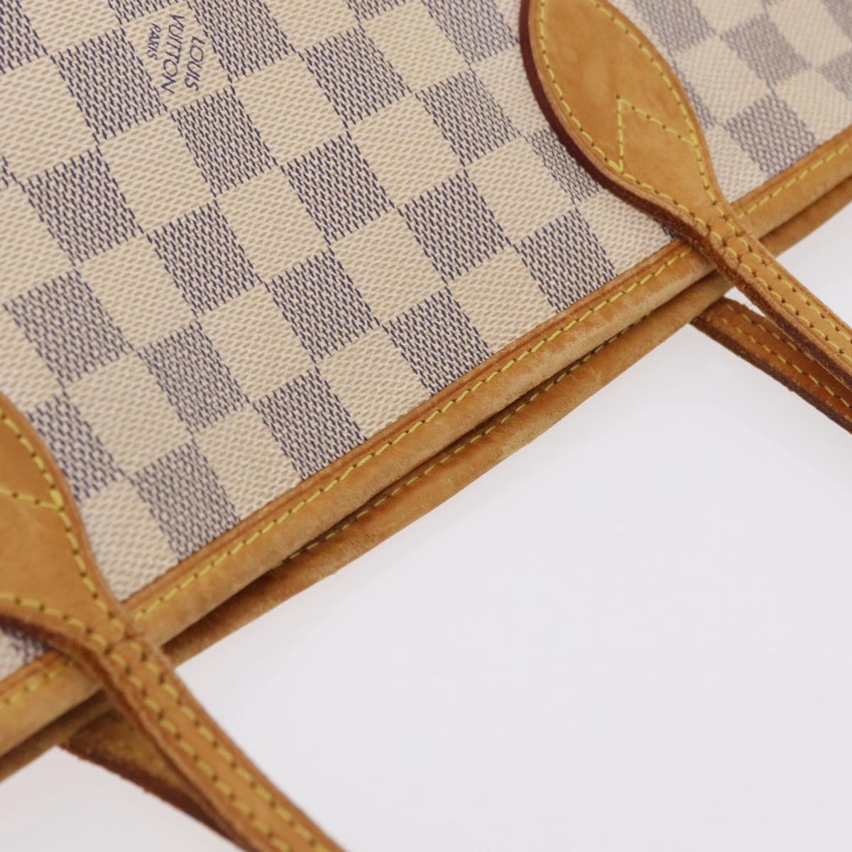 LOUIS VUITTON Damier Azur Neverfull MM Tote Bag N41605 LV Auth 209290