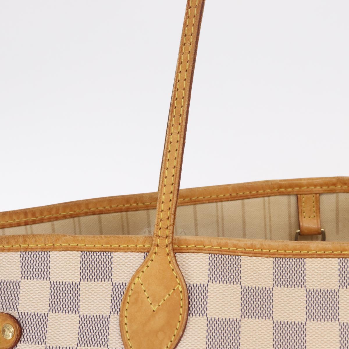 LOUIS VUITTON Damier Azur Neverfull MM Tote Bag N41605 LV Auth 209290