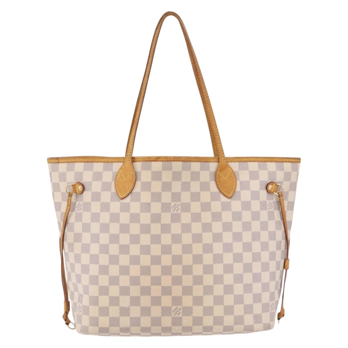 LOUIS VUITTON Damier Azur Neverfull MM Tote Bag N41605 LV Auth 209290