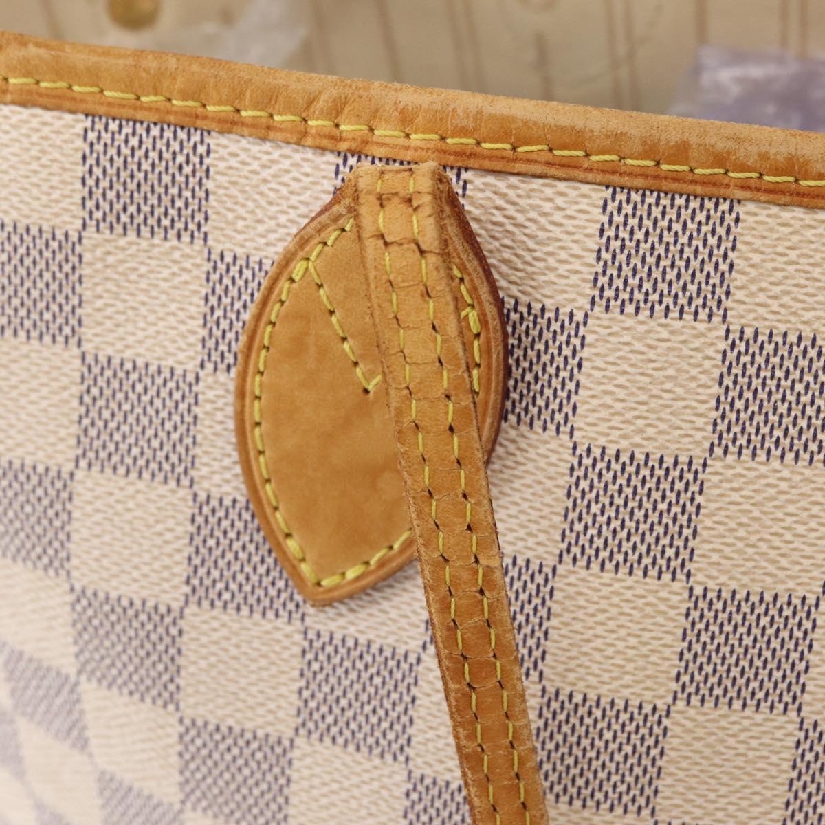 LOUIS VUITTON Damier Azur Neverfull MM Tote Bag N41605 LV Auth 209290