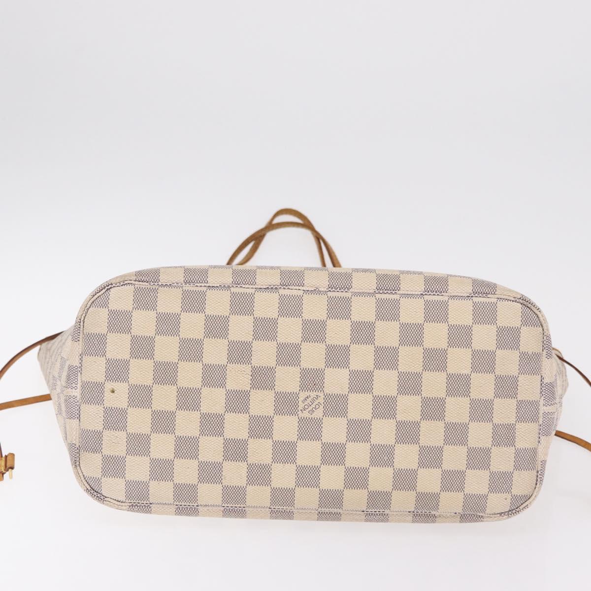 LOUIS VUITTON Damier Azur Neverfull MM Tote Bag N41605 LV Auth 209290