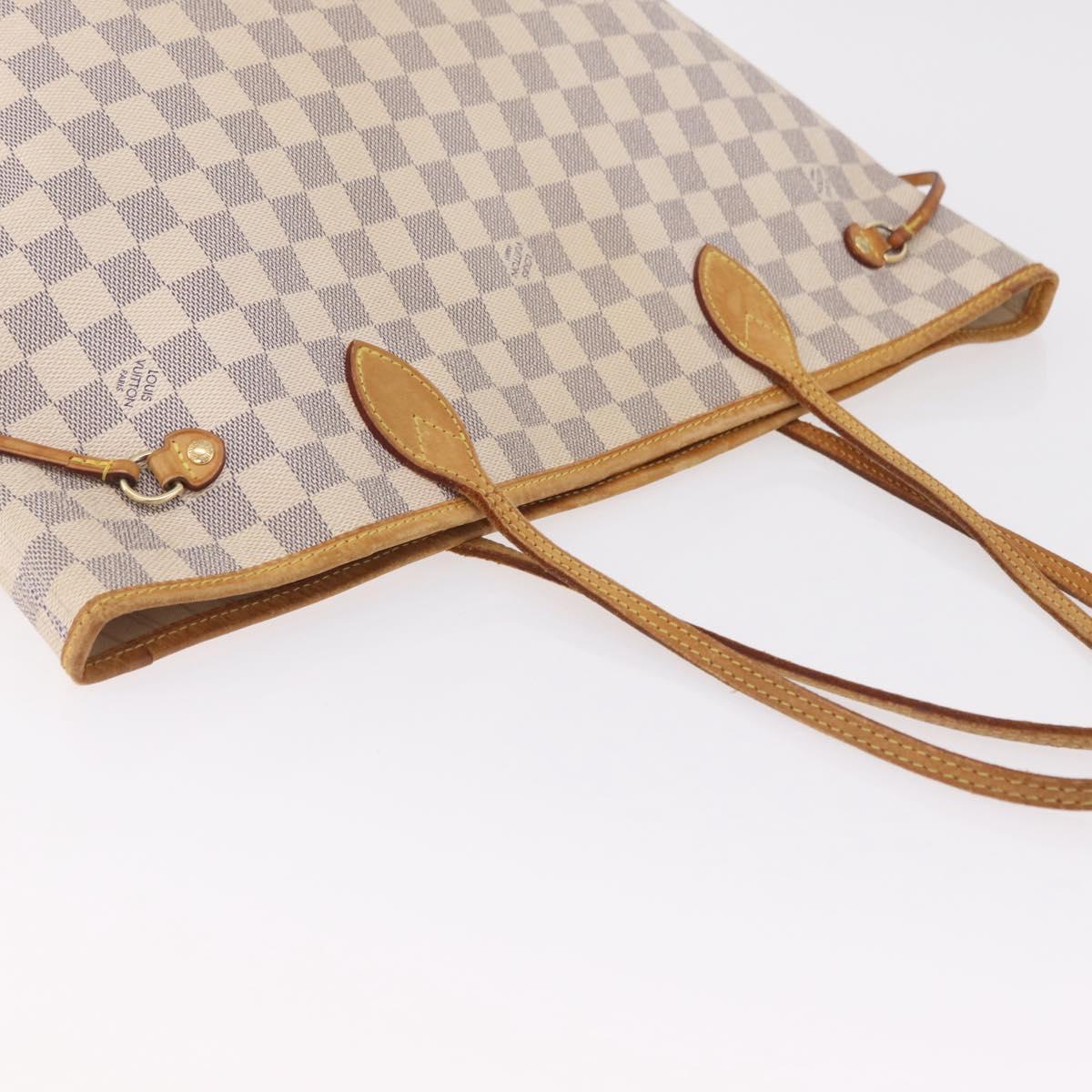 LOUIS VUITTON Damier Azur Neverfull MM Tote Bag N41605 LV Auth 209290