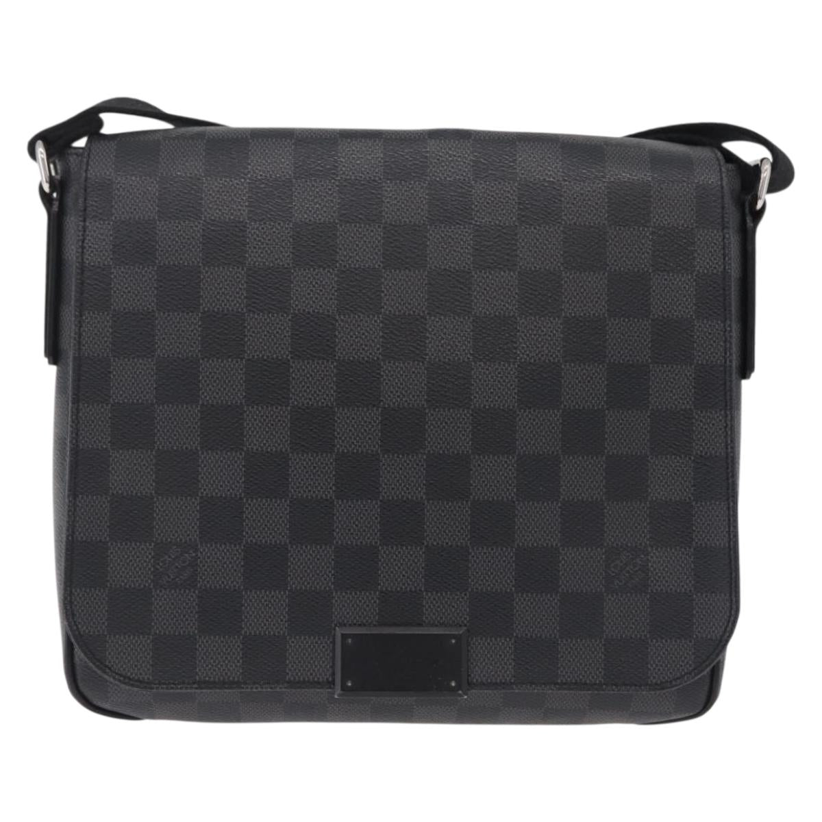 LOUIS VUITTON Damier Graphite District PM Shoulder Bag N41260 LV Auth 209291A