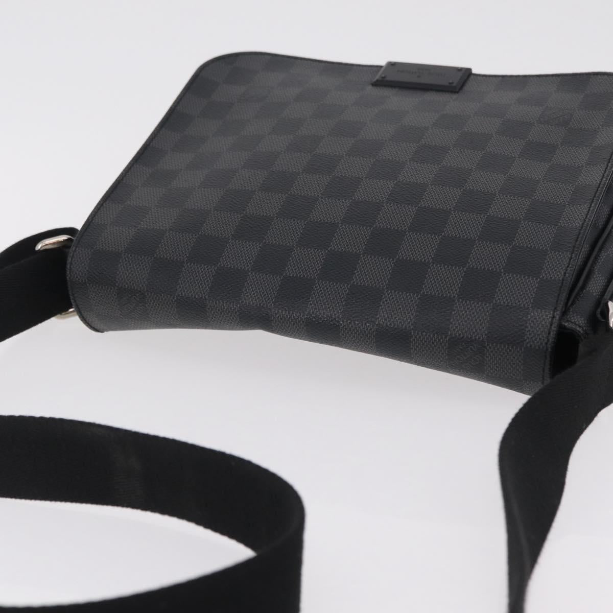 LOUIS VUITTON Damier Graphite District PM Shoulder Bag N41260 LV Auth 209291A