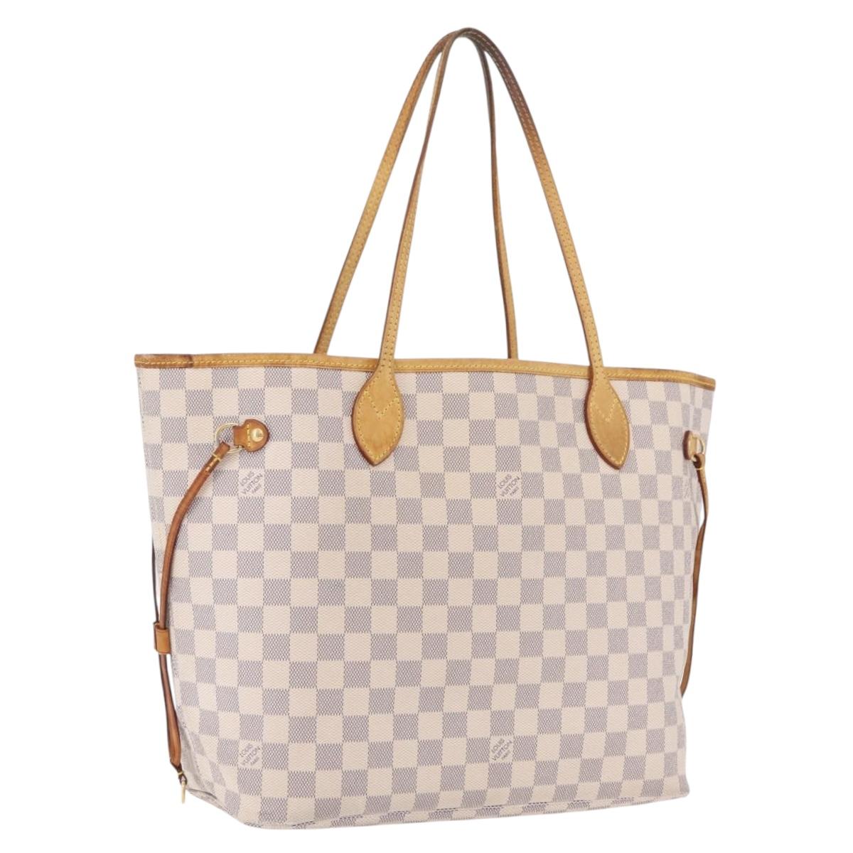 LOUIS VUITTON Damier Azur Neverfull MM Tote Bag N41605 LV Auth 209293