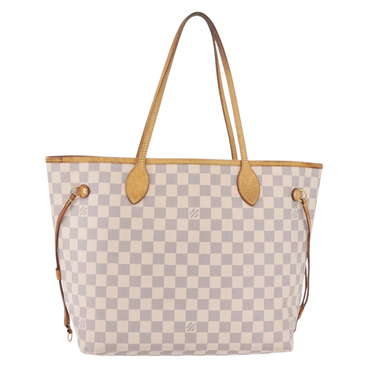 LOUIS VUITTON Damier Azur Neverfull MM Tote Bag N41605 LV Auth 209293