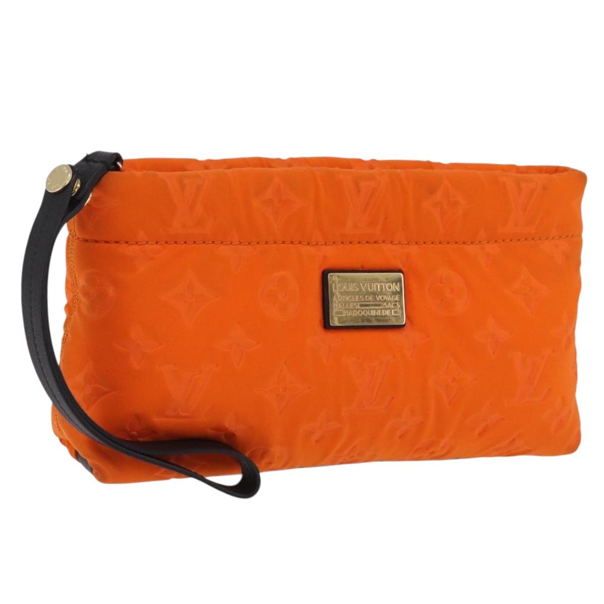 LOUIS VUITTON Cruise line Pochette Scuba Pouch Canvas Orange LV Auth 209298