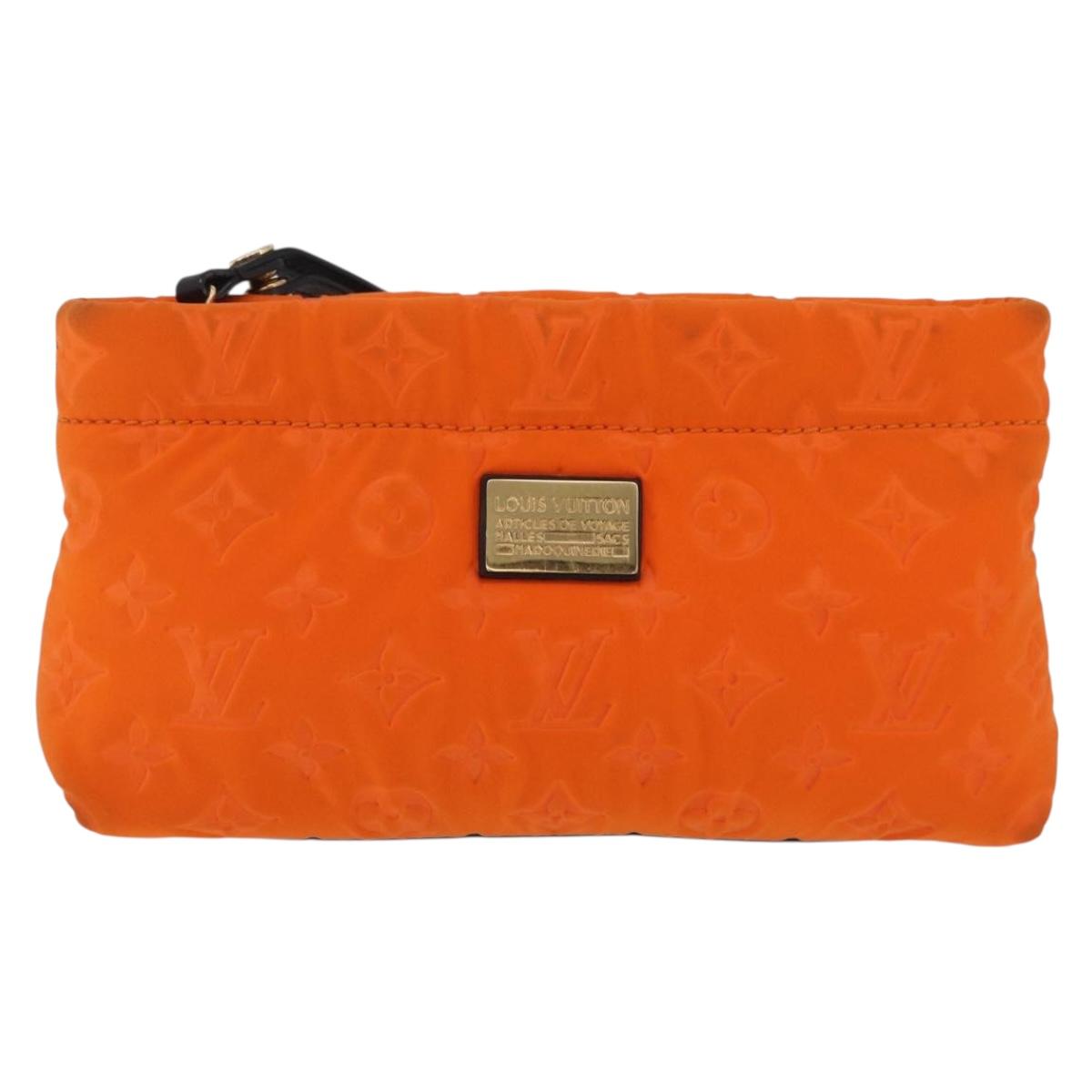 LOUIS VUITTON Cruise line Pochette Scuba Pouch Canvas Orange LV Auth 209298