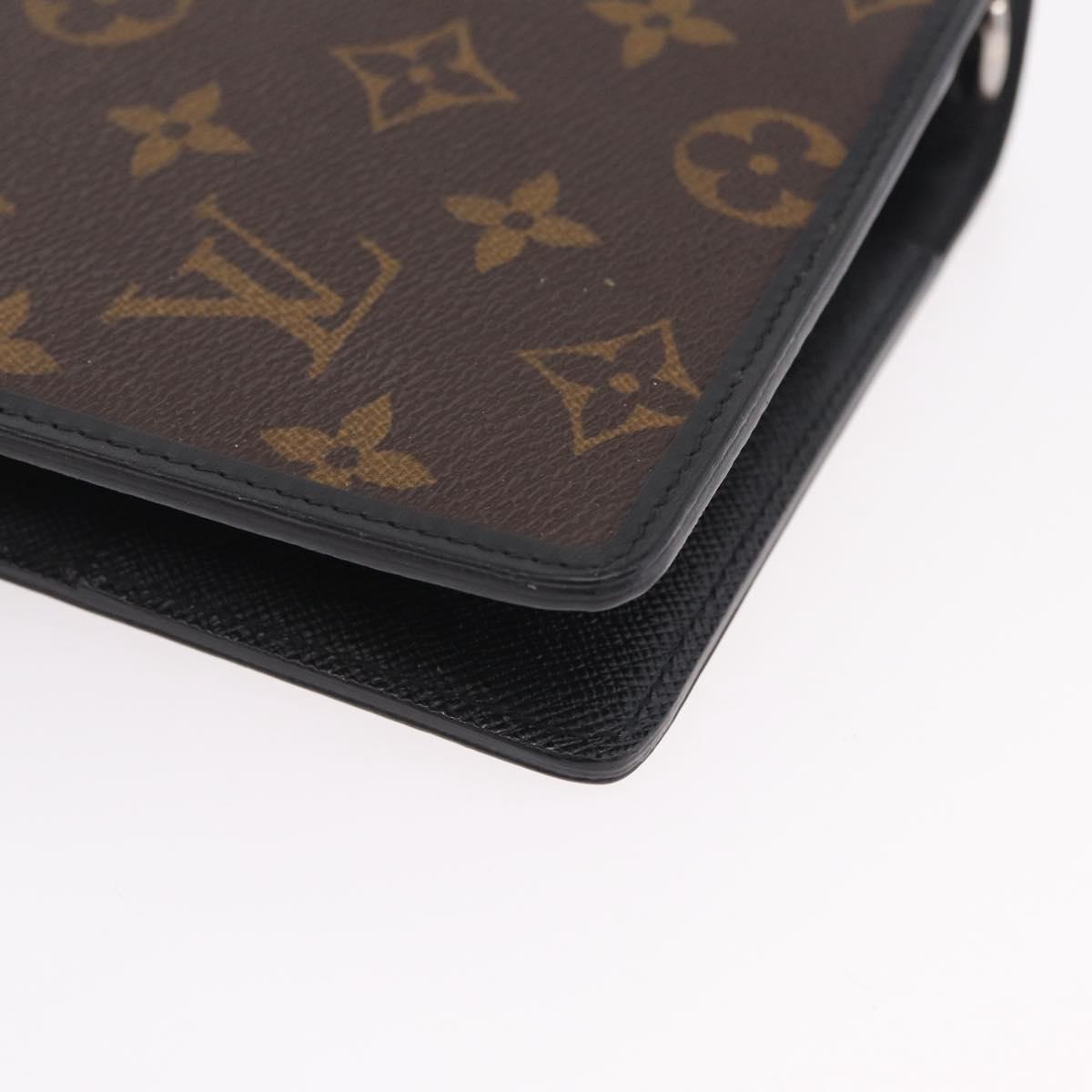 LOUIS VUITTON Monogram Macassar Agenda MM Day Planner Cover R21084 Auth 209300