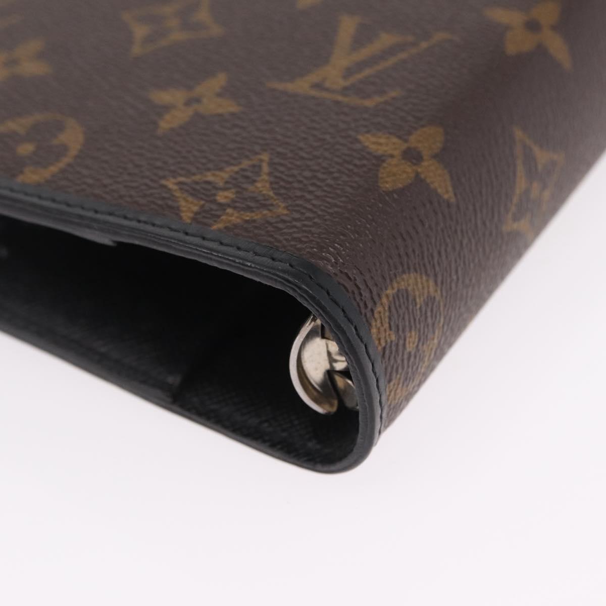 LOUIS VUITTON Monogram Macassar Agenda MM Day Planner Cover R21084 Auth 209300