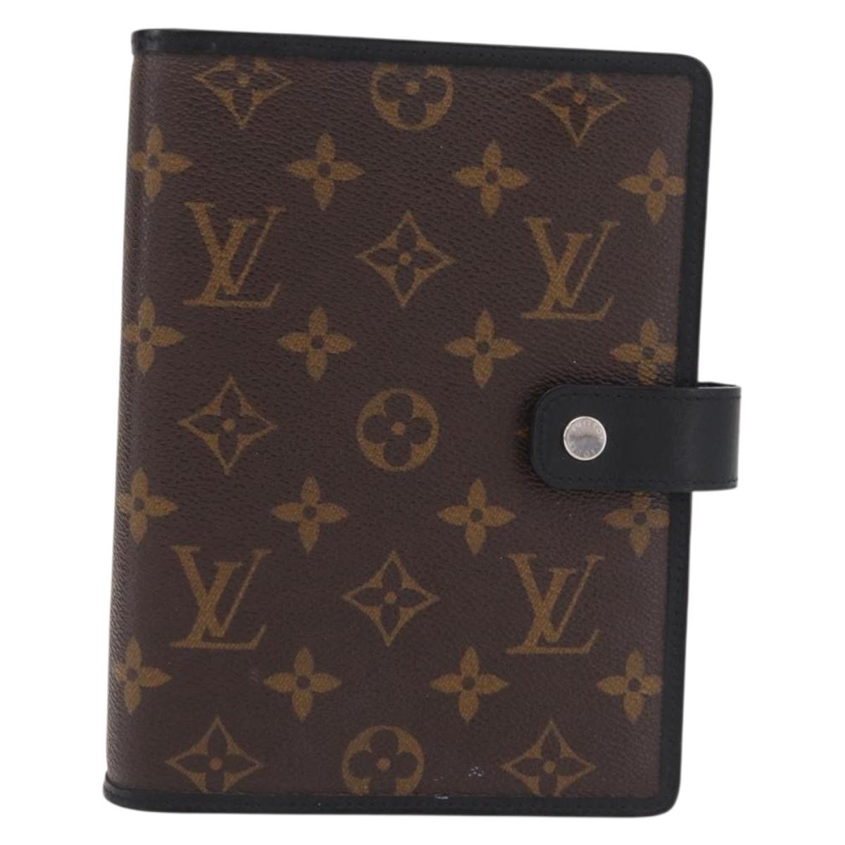 LOUIS VUITTON Monogram Macassar Agenda MM Day Planner Cover R21084 Auth 209300