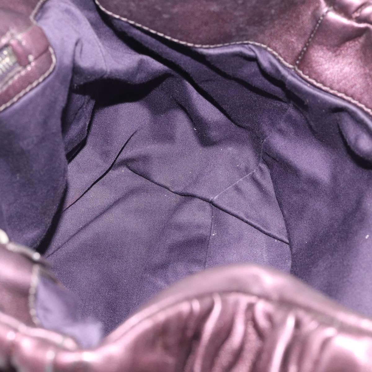 Miu Miu Hand Bag Leather 2way Purple Silver Auth 209320V