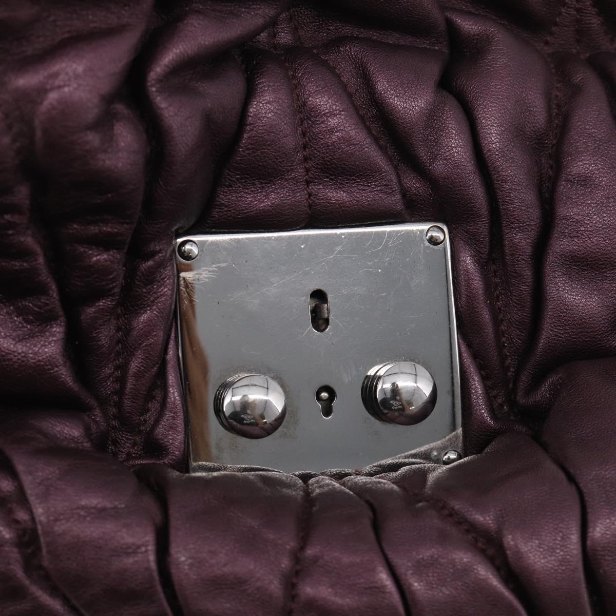 Miu Miu Hand Bag Leather 2way Purple Silver Auth 209320V