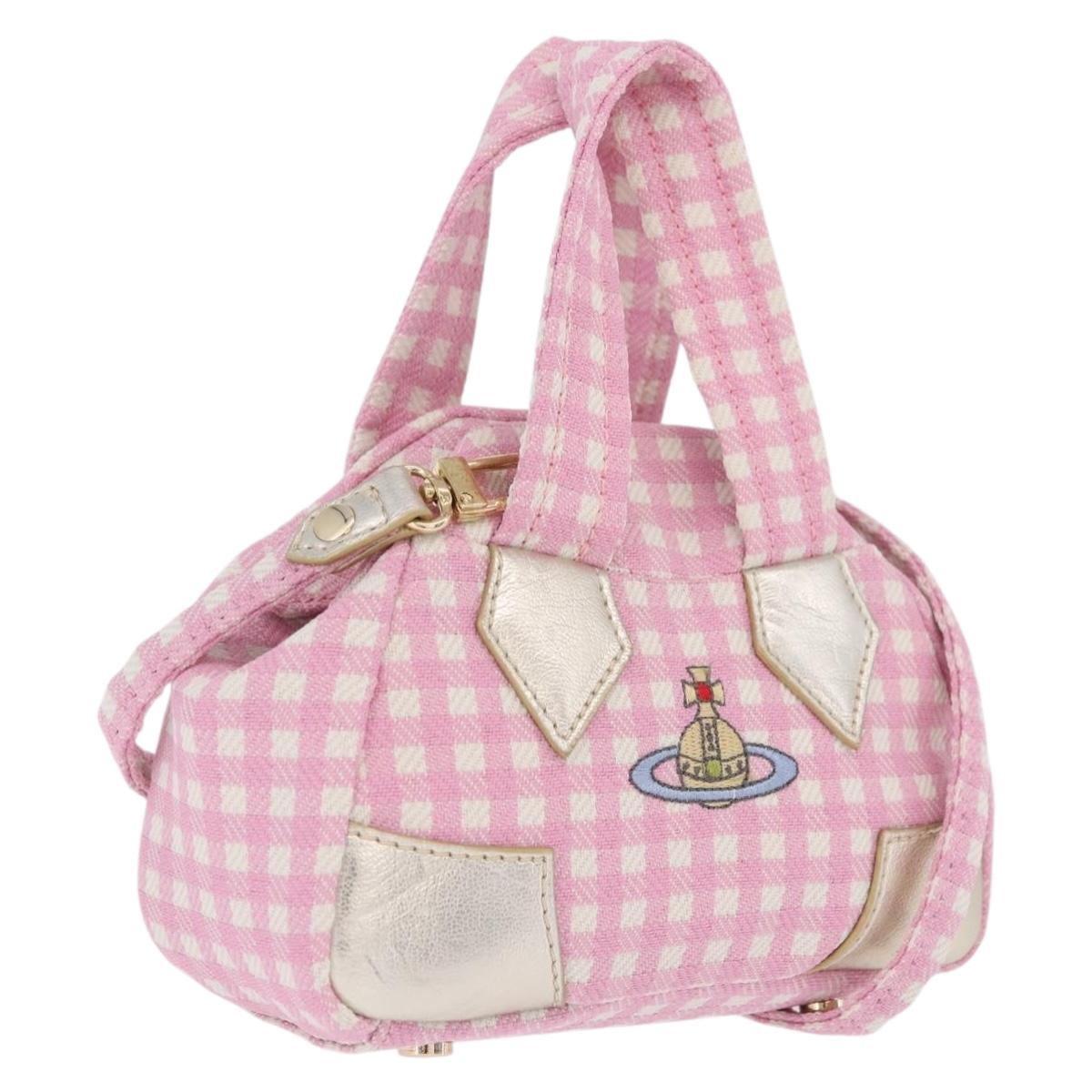 Vivienne Westwood Hand Bag Canvas 2way Pink Gold Auth 209323A
