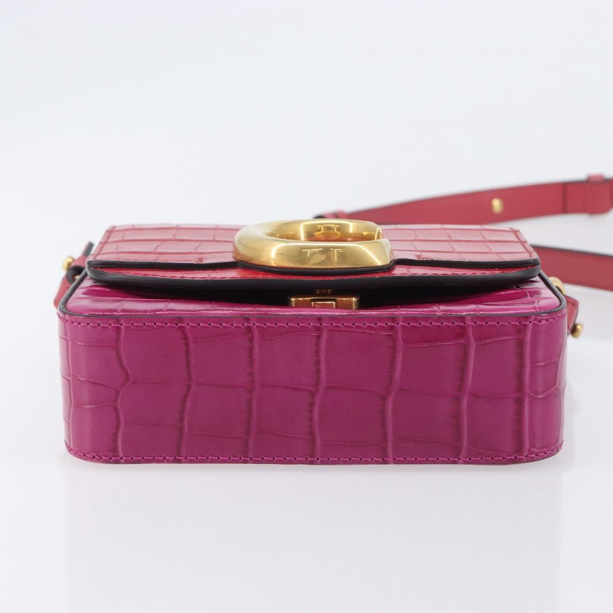 Chloe Hand Bag Leather 2way Pink Gold Auth 209325V