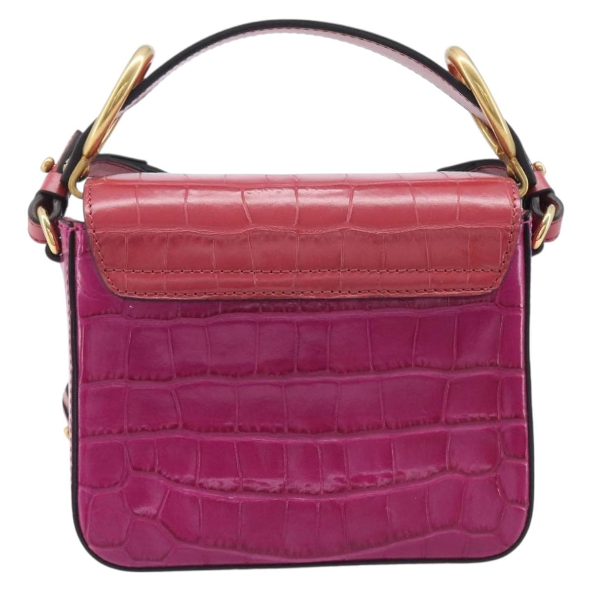 Chloe Hand Bag Leather 2way Pink Gold Auth 209325V