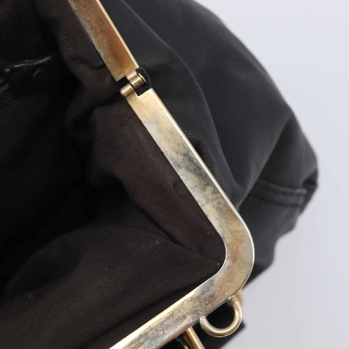 Miu Miu Hand Bag Leather Black Gold Auth 209332V