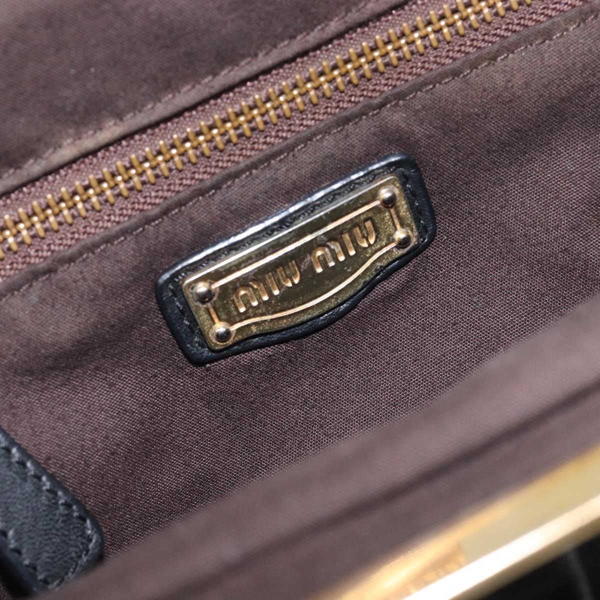 Miu Miu Hand Bag Leather Black Gold Auth 209332V