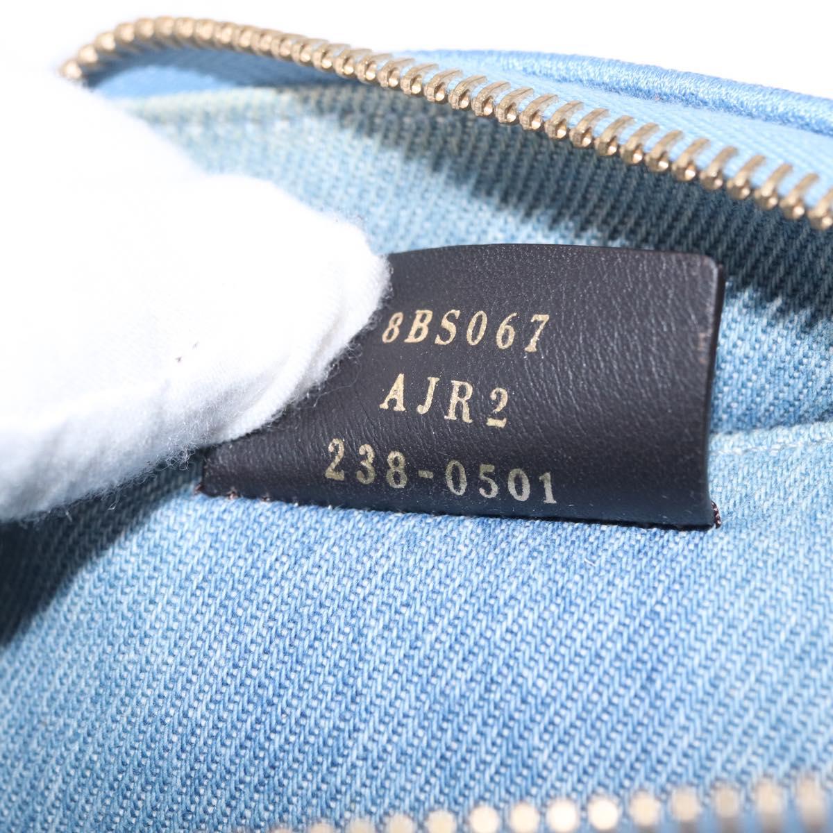 FENDI Hand Bag Denim 2way Blue Gold 8BS067 Auth 209336V