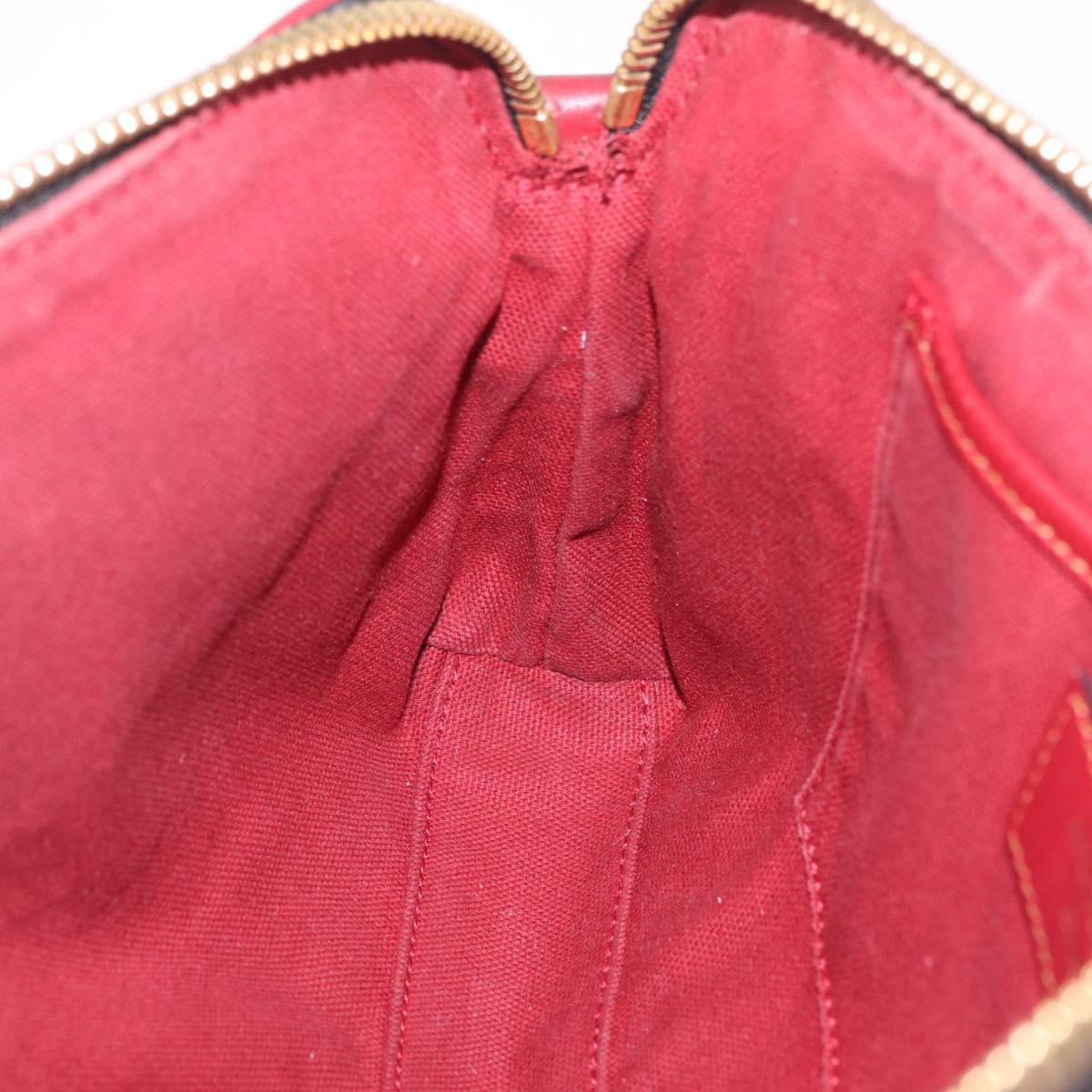 BURBERRY Nova Check Chain Shoulder Bag Canvas Red Gold Auth 209340A