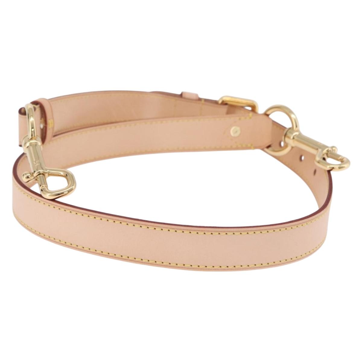 LOUIS VUITTON Shoulder Strap Leather 39.4""-47.2"" Beige LV Auth 209345V