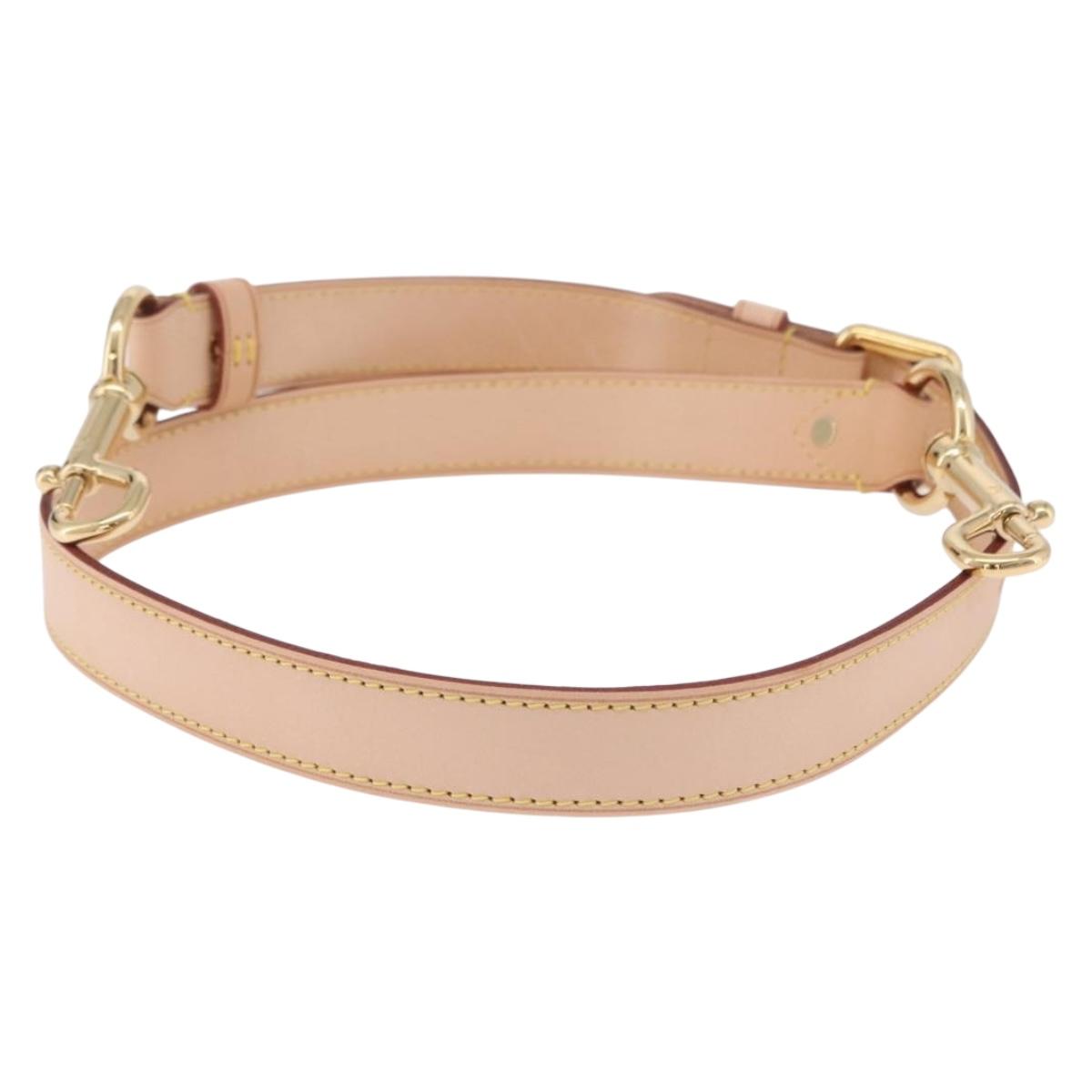 LOUIS VUITTON Shoulder Strap Leather 39.4""-47.2"" Beige LV Auth 209345V