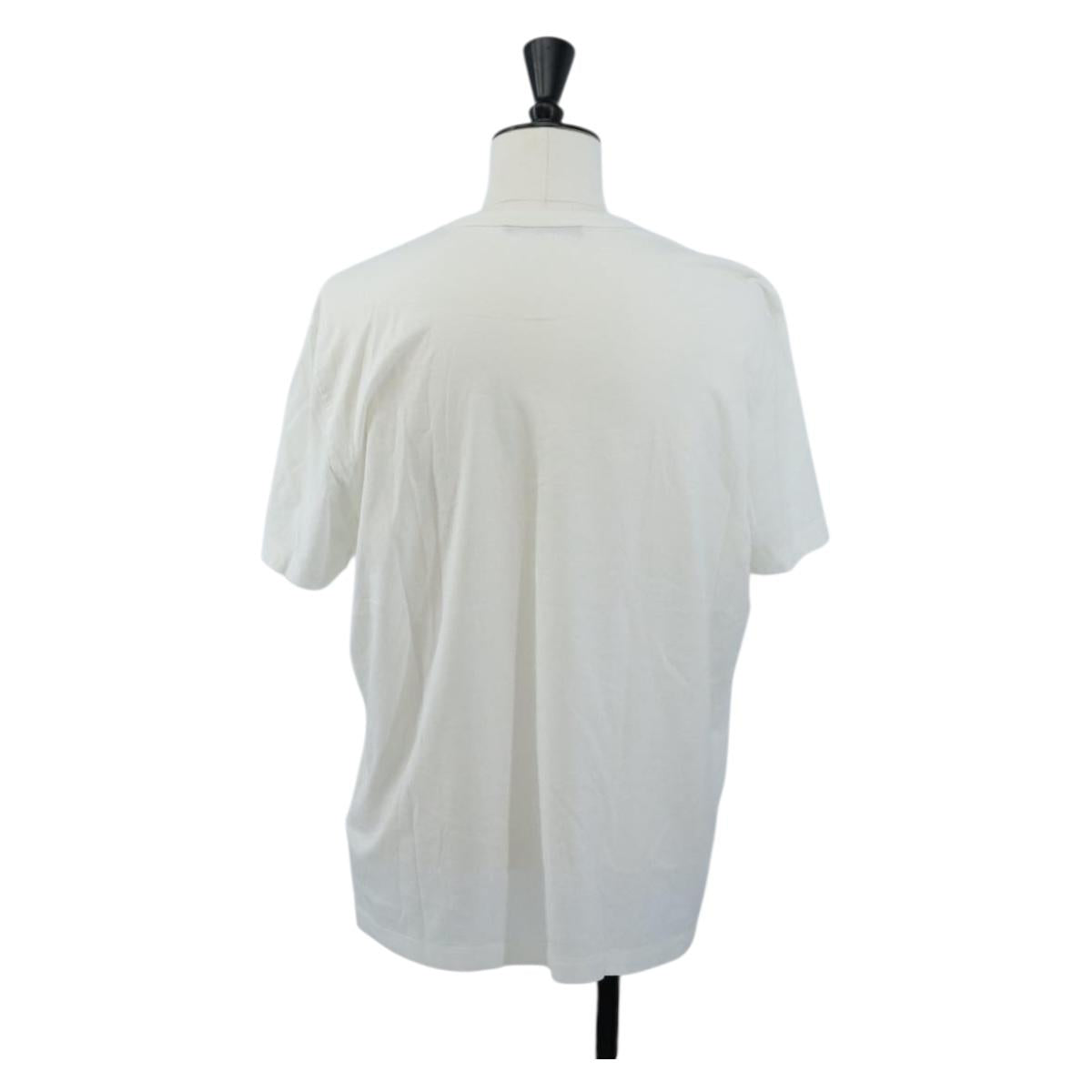 LOUIS VUITTON Short-Sleeved T-Shirt cotton M White LV Auth 209348