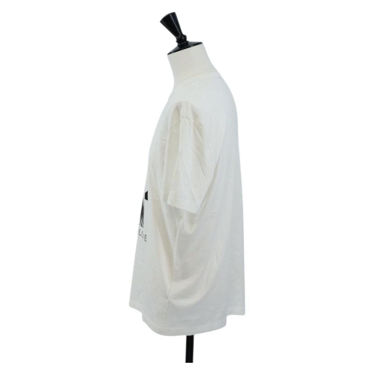 LOUIS VUITTON Short-Sleeved T-Shirt cotton M White LV Auth 209348