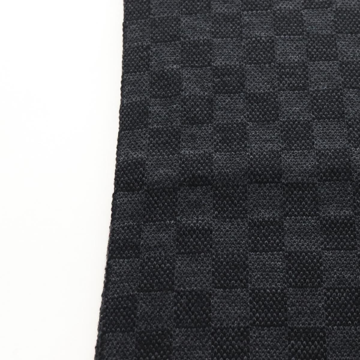 LOUIS VUITTON Eschar Petit Scarf Wool Black LV Auth 209349M