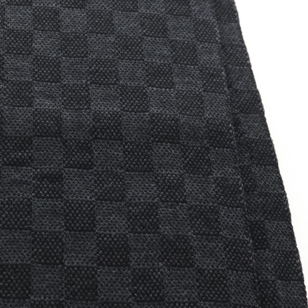 LOUIS VUITTON Eschar Petit Scarf Wool Black LV Auth 209349M