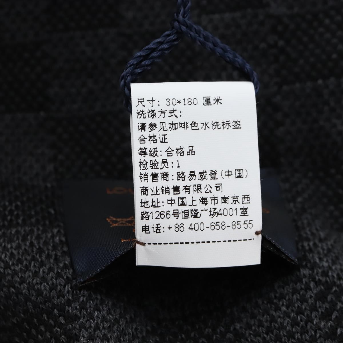 LOUIS VUITTON Eschar Petit Scarf Wool Black LV Auth 209349M
