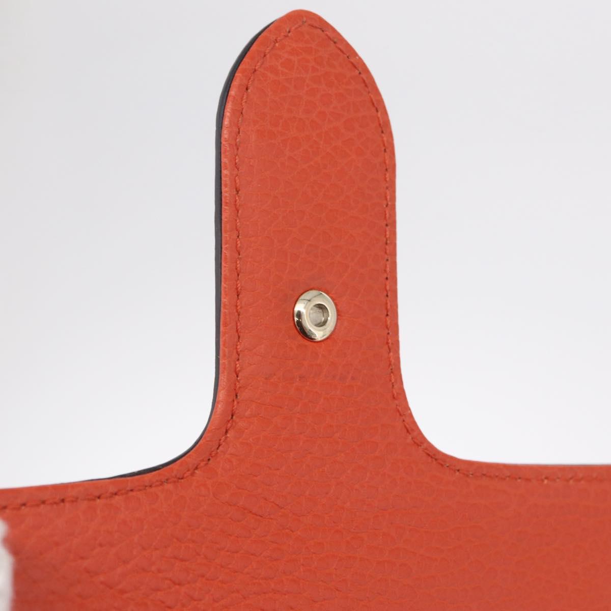GUCCI Interlocking G Chain Bag Leather Outlet Orange Gold 510304 Auth 209361V