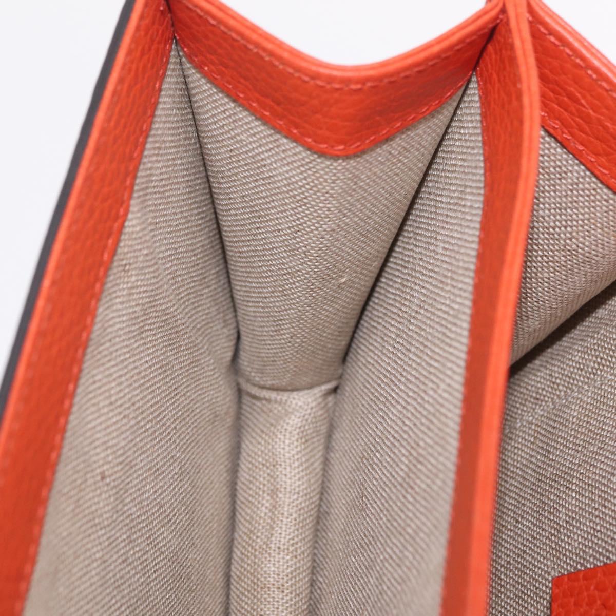 GUCCI Interlocking G Chain Bag Leather Outlet Orange Gold 510304 Auth 209361V