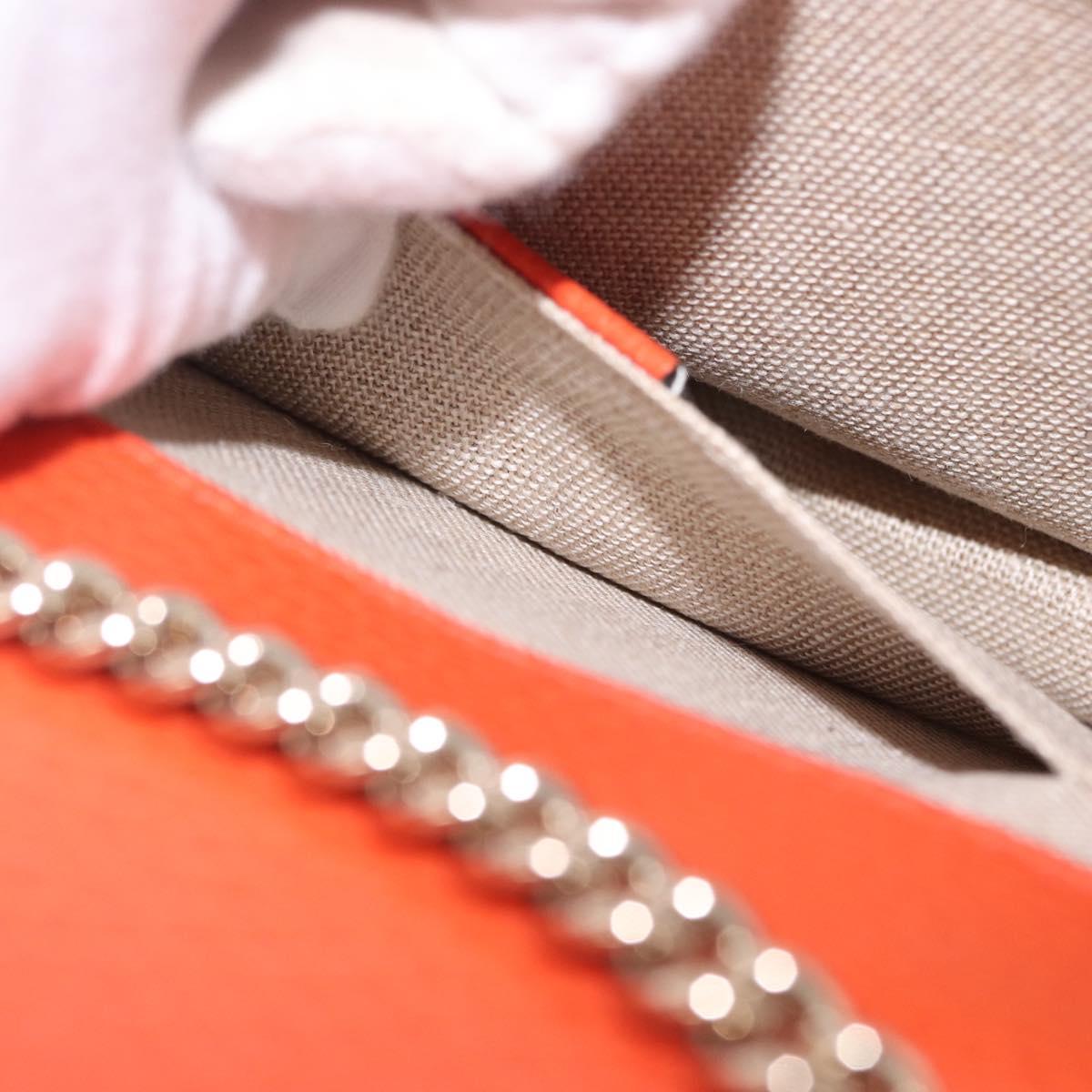 GUCCI Interlocking G Chain Bag Leather Outlet Orange Gold 510304 Auth 209361V