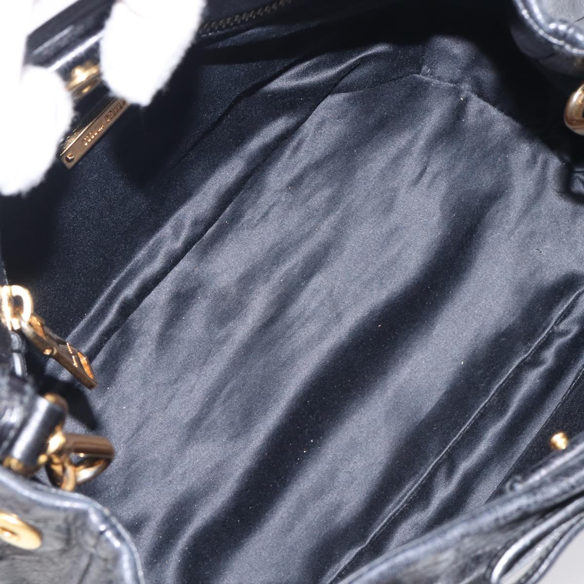 Miu Miu Hand Bag Leather 2way Black Gold Tone Auth 209363V