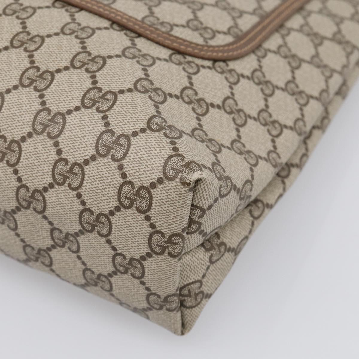 GUCCI GG Supreme Web Sherry Line Tote Bag PVC Beige 39 02 003 Auth 209366A