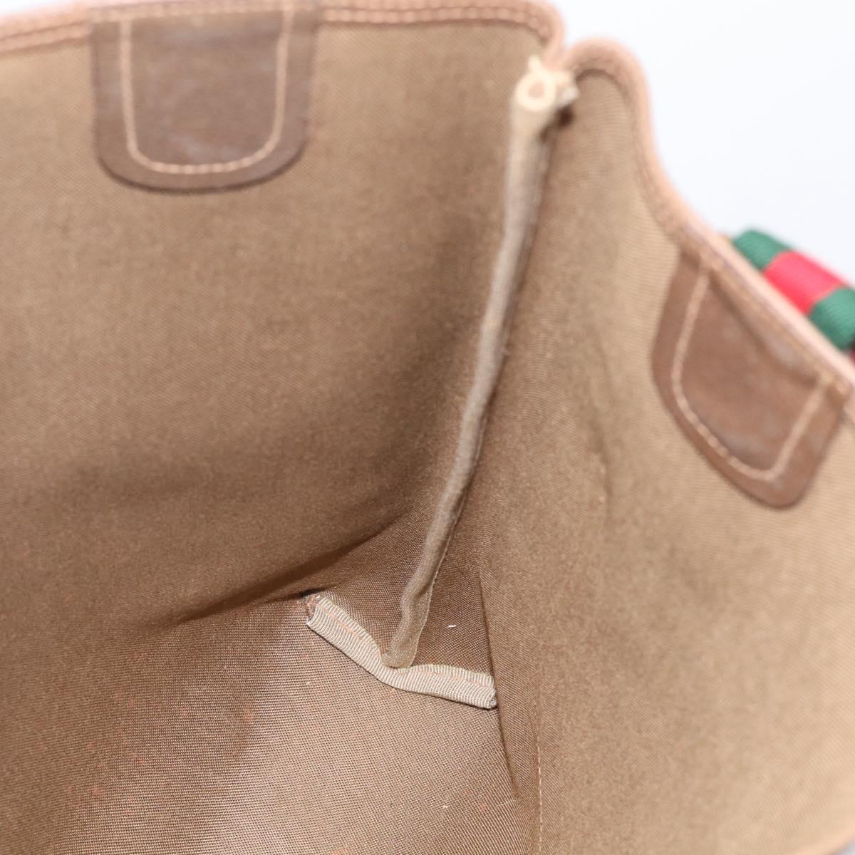 GUCCI GG Supreme Web Sherry Line Tote Bag PVC Beige 39 02 003 Auth 209366A