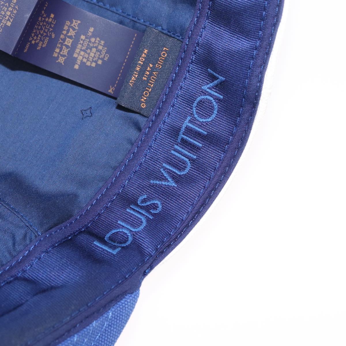 LOUIS VUITTON Baseball Cap Cotton White Blue M8160M LV Auth 209375M