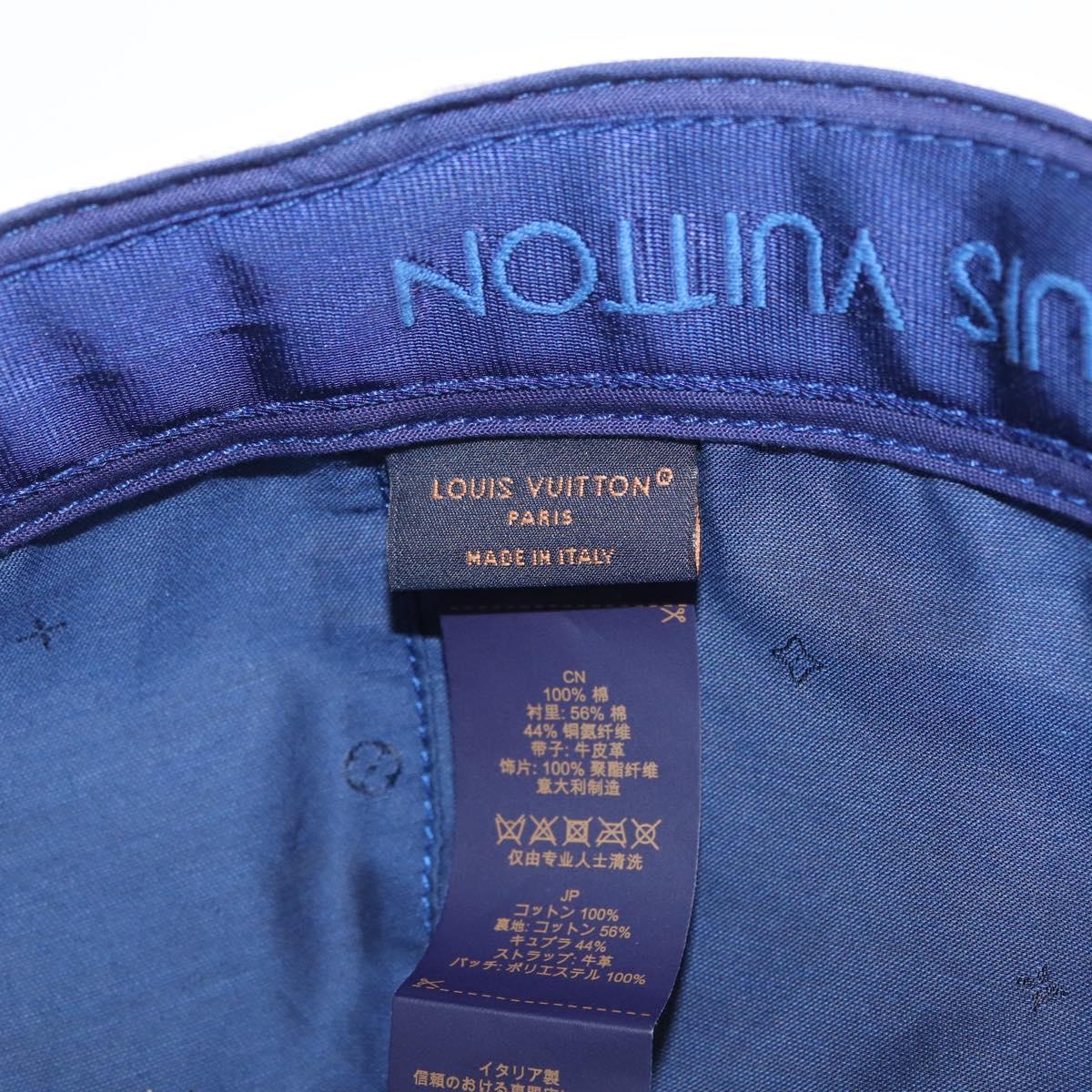 LOUIS VUITTON Baseball Cap Cotton White Blue M8160M LV Auth 209375M